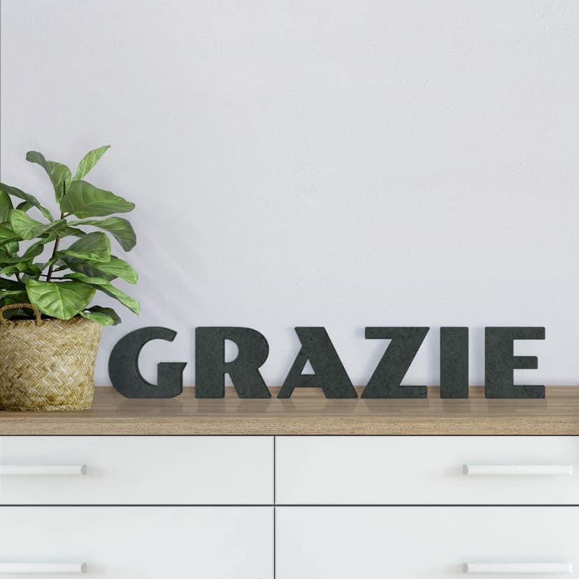 Scritta decorativa in MDF - Grazie