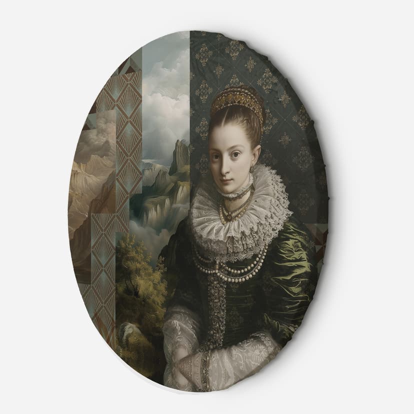 Tela rotonda immagine ritratto medievale