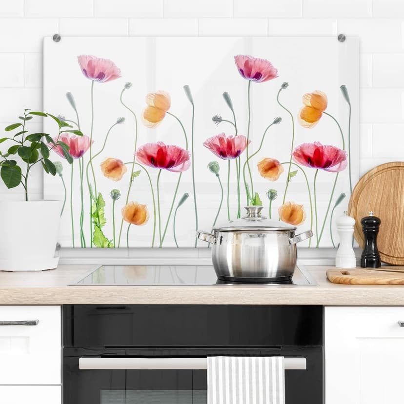 Pannello paraschizzi Disher - Colourful Poppies