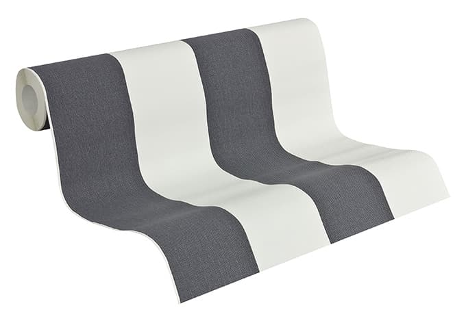 A.S. Création - carta da parati in TNT Elegance 2, colore mgrigio, bianco