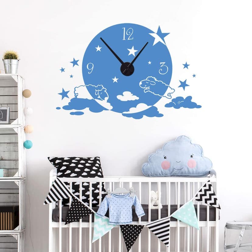 Adesivo murale - orologio nubi a pecorelle