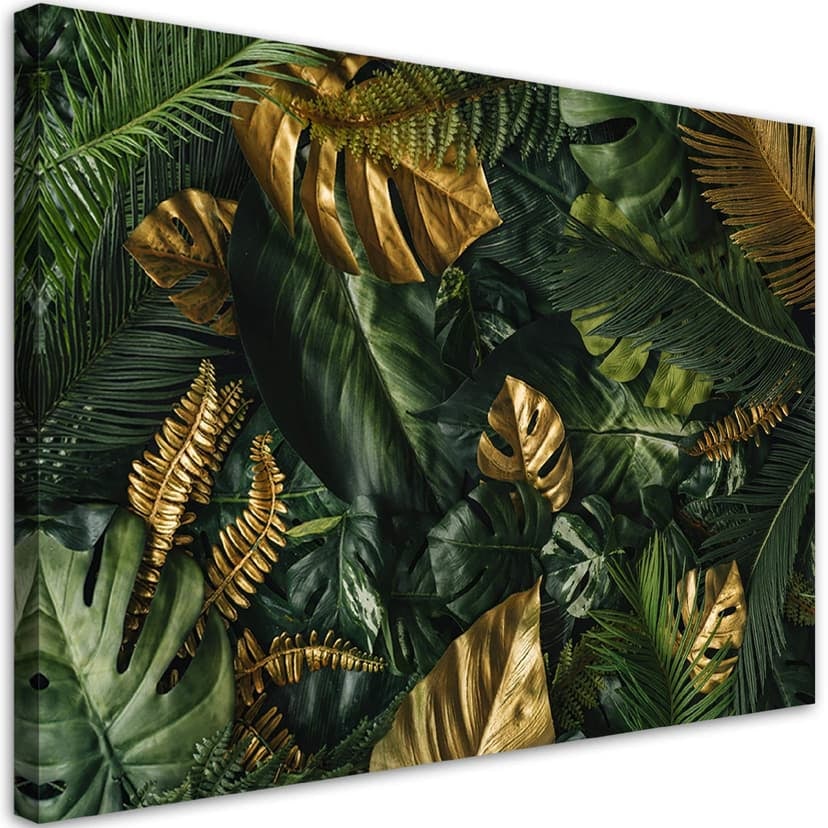 Stampe su tela, Foglie di monstera tropicale