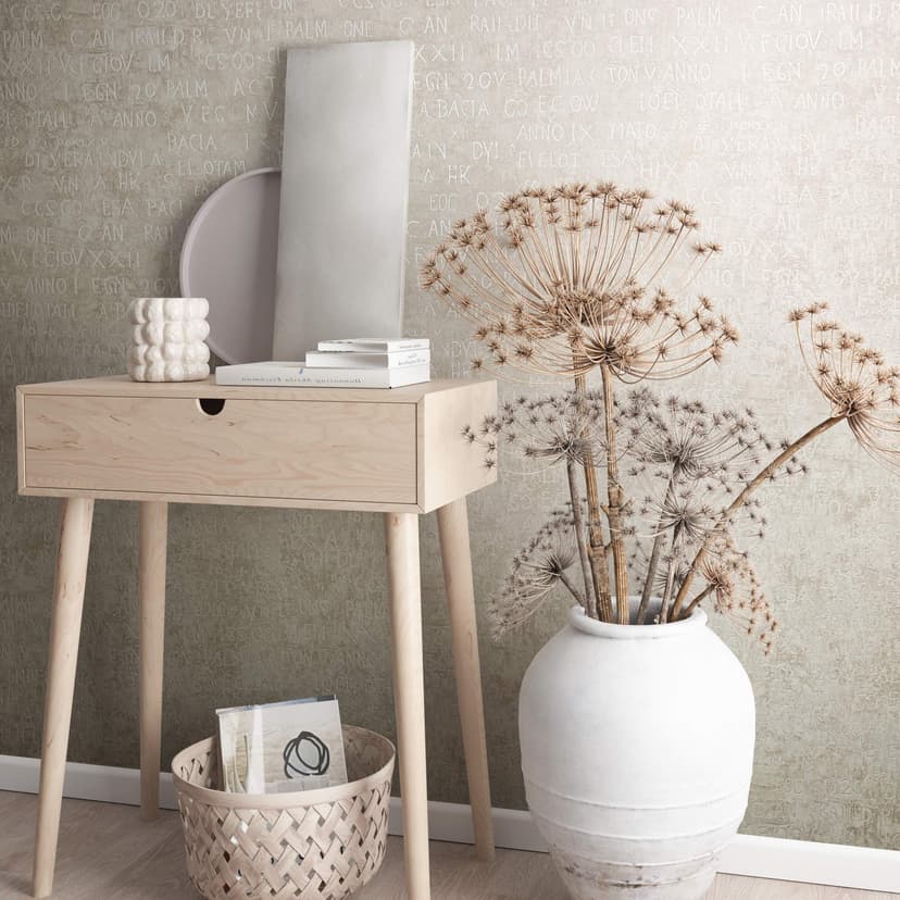 Carta da parati grafica, tessuto non tessuto Novamur Jackie beige