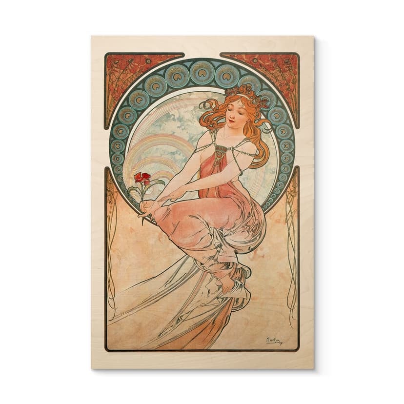Stampa su legno di Mucha - Quattro arti: Pittura