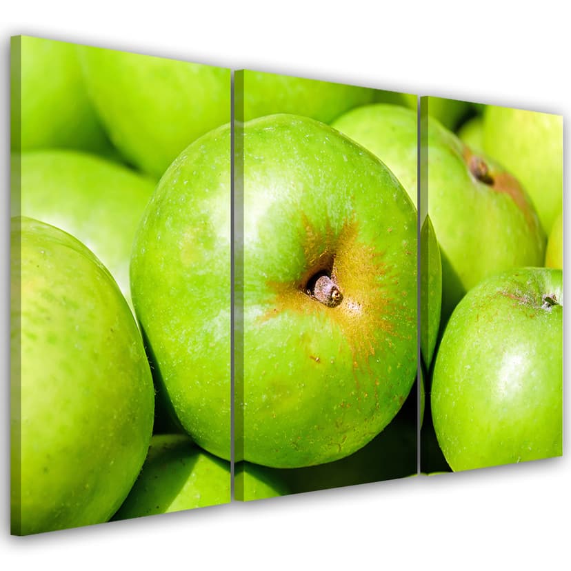 Stampa su tela 3 pezzi, verde mela