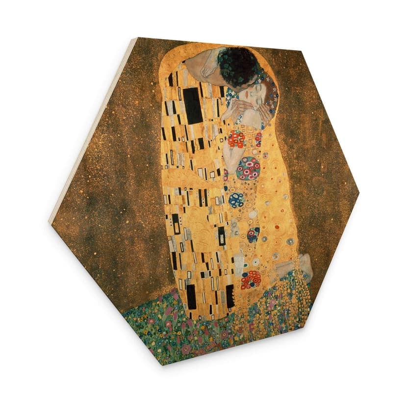 Esagono in legno Klimt - Il bacio