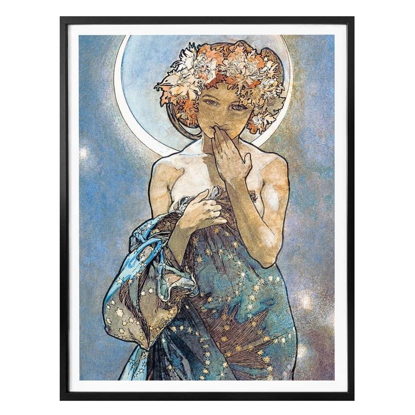 Poster Mucha - Stelle: la Luna