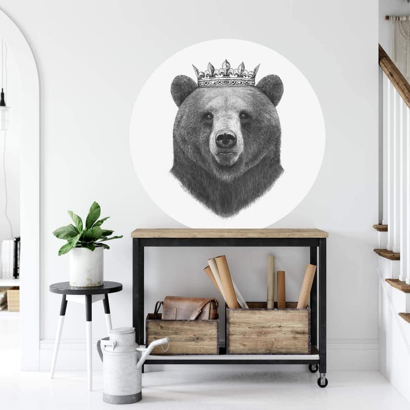 Adesivo murale Korenkova - King Bear - tondo