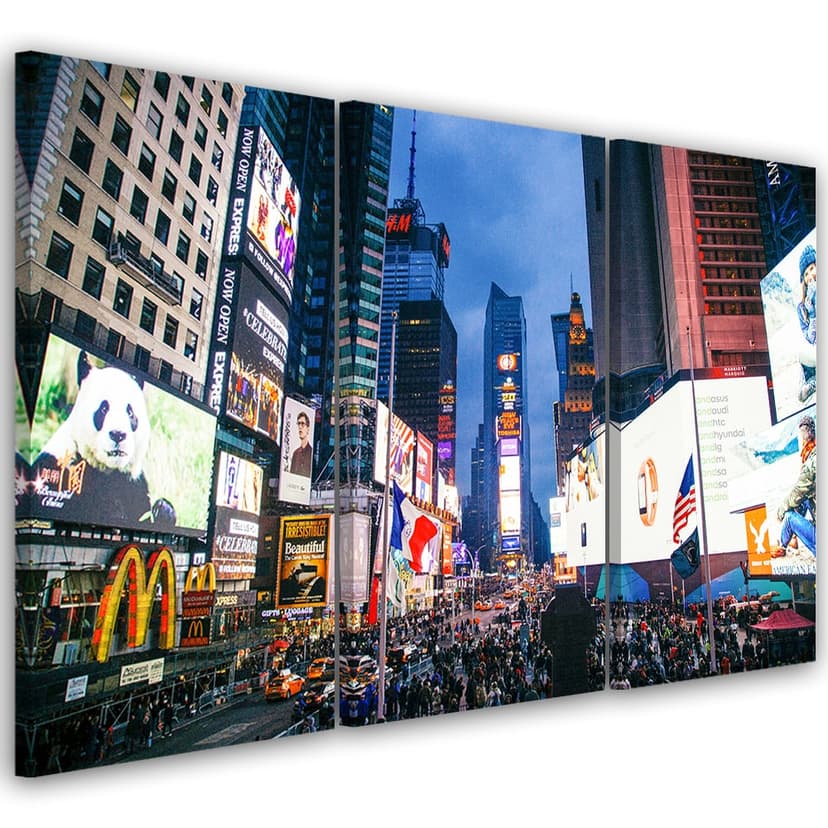Stampa su tela 3 pezzi, New York Times Square
