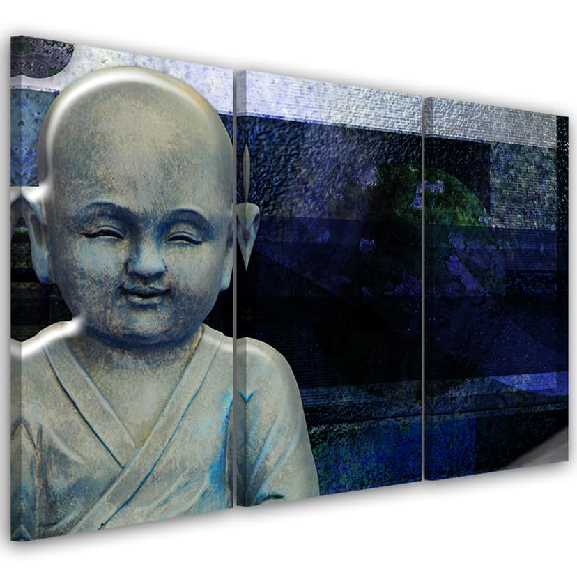 Stampa su tela 3 pezzi, meditazione Buddha Feng Shui