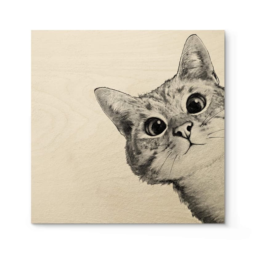 Stampa su legno Graves - Sneaky Cat