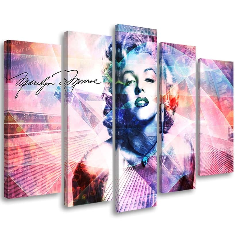 Stampa su tela 5 pezzi, colore Marilyn Monroe