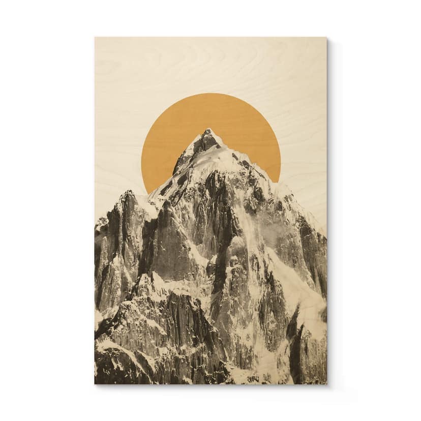 Stampa su legno Bodart - Sun and Mountain