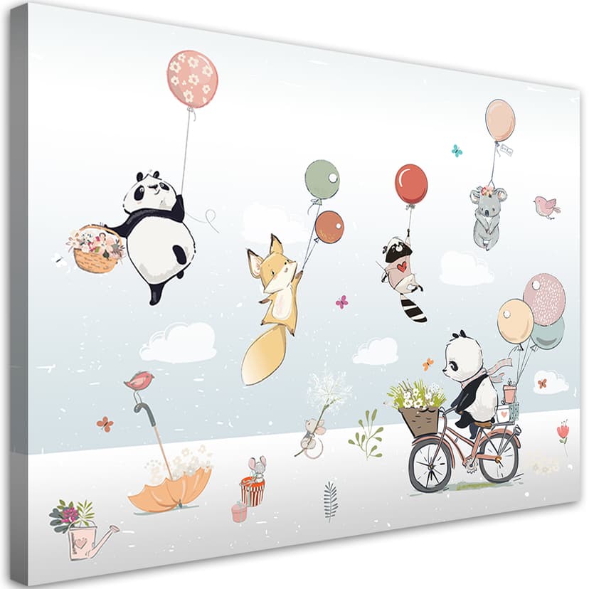 Stampe su tela, Animali colorati in palloncini