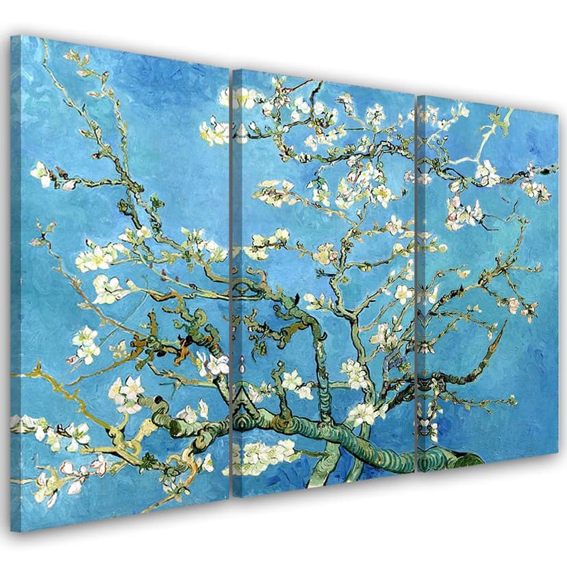 Stampa su tela 3 pezzi, Mandorlo in fiore Vincent Van Gogh