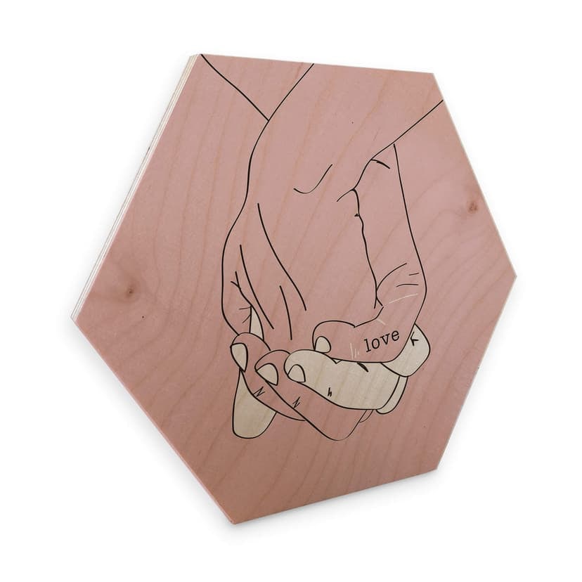 Esagoni in legno Kubistika - mano nella mano