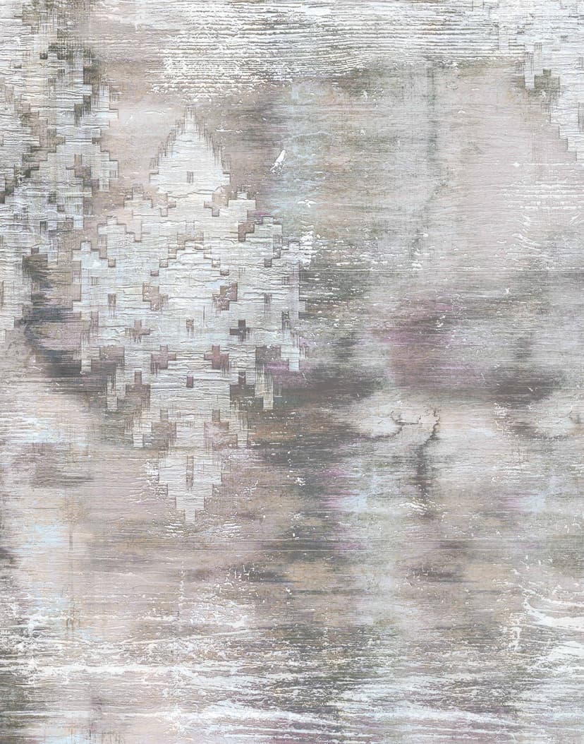 Fotomurale con motivo astratto con motivi ornamentali in grigio beige 2,7 x 2,12 m