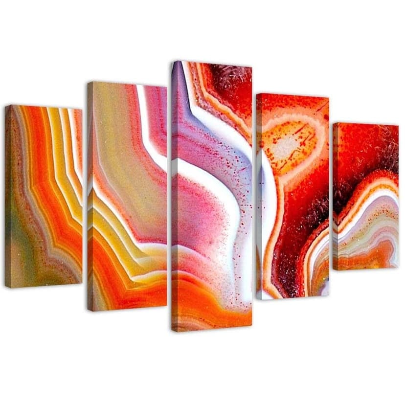 Stampa su tela 5 pezzi, astrazione colorata