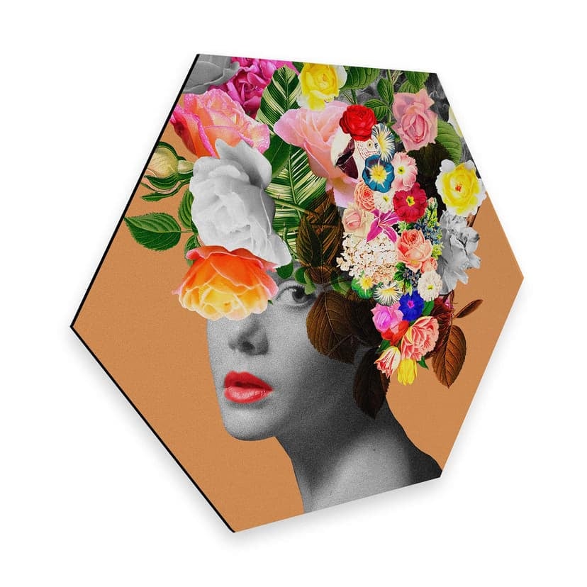 Esagoni Alu-dibond Frida Floral Studio - Orange Lady