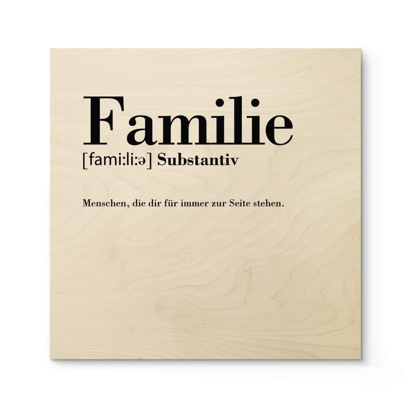 Stampa su legno - Familie