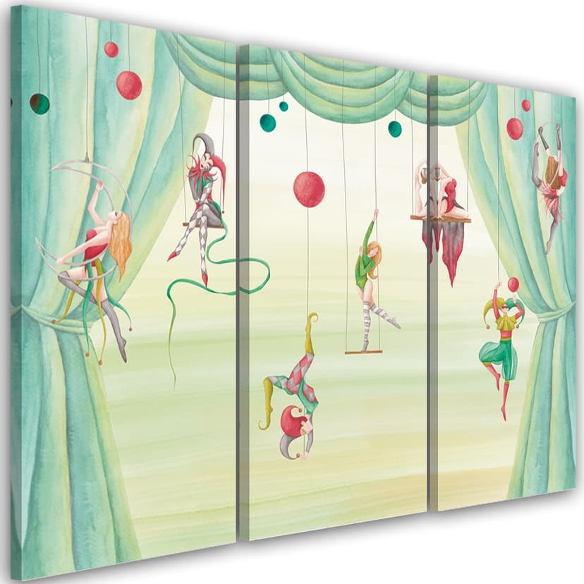 Stampa su tela in 3 pezzi, acrobata del circo