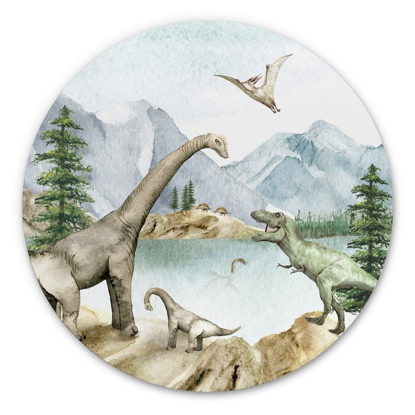 Alu-Dibond Kikki Belle - Dinosauri - tondo