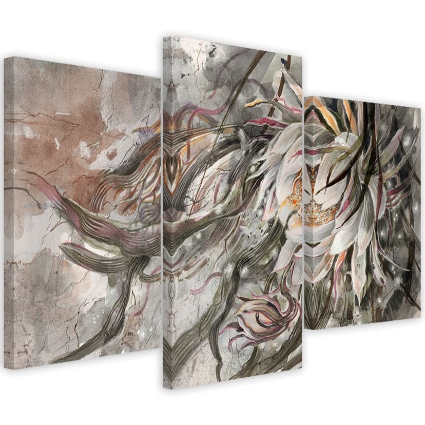Stampa su tela in 3 pezzi, Fiore della Regina della Notte