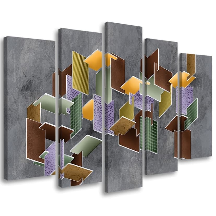 Stampa su tela 5 parti, puzzle 3D