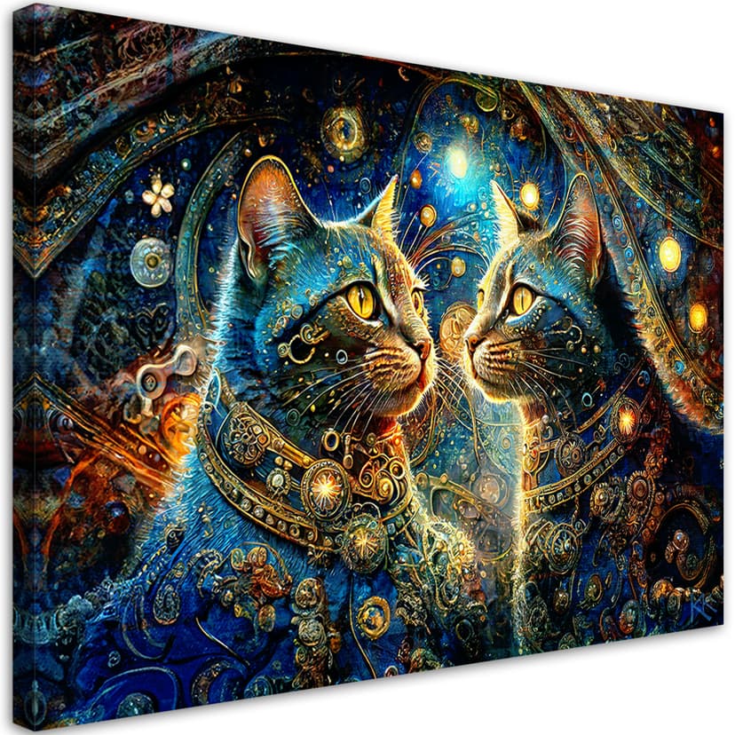Stampa su tela, Gatto astratto