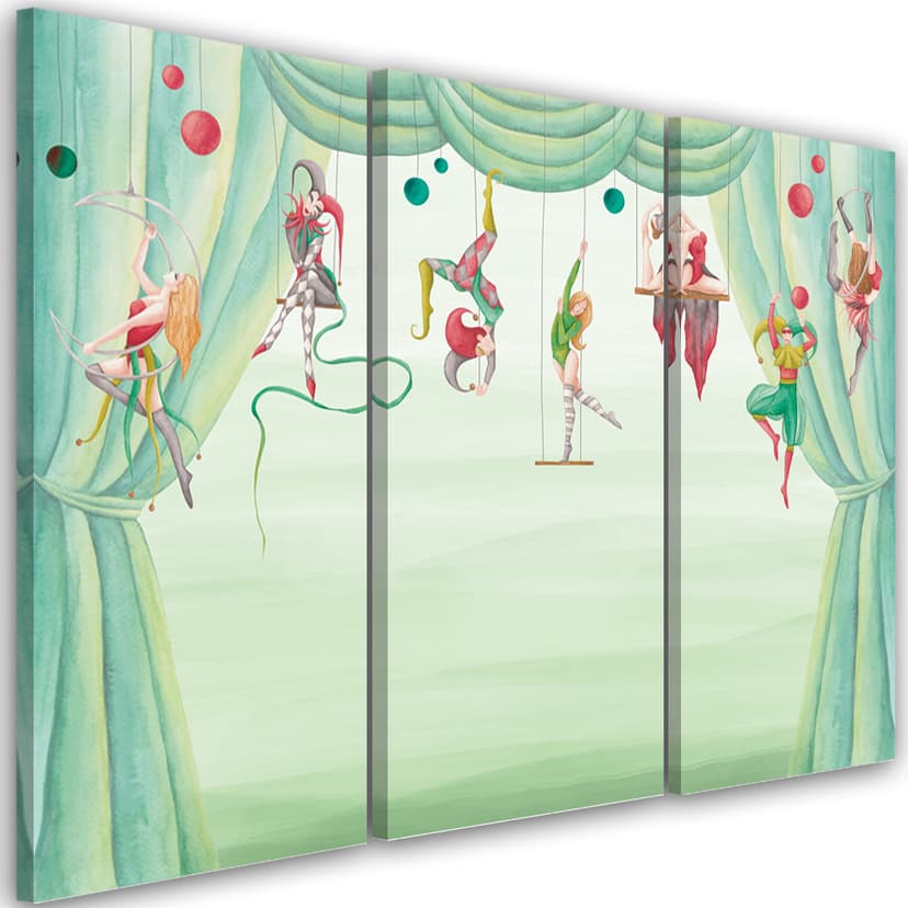 Stampa su tela in 3 pezzi, acrobata del circo
