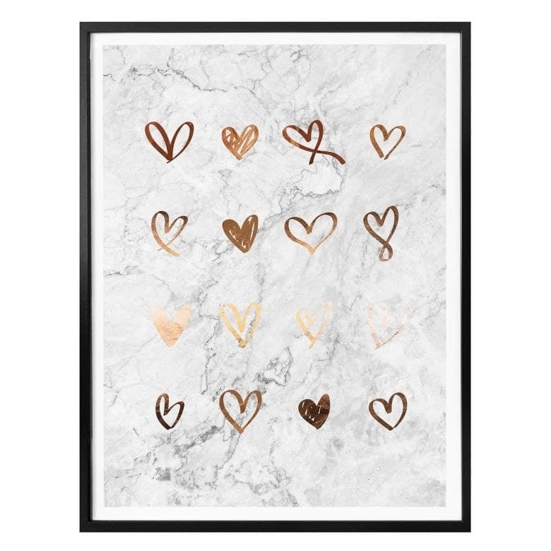 Poster effetto ramato – Cuori