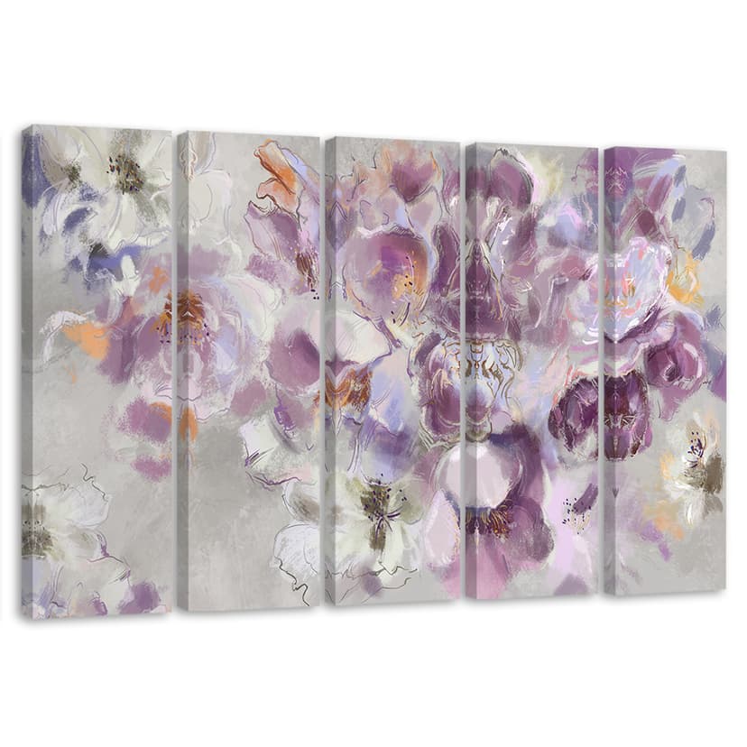 Stampa su tela 5 pezzi, fiore di iris