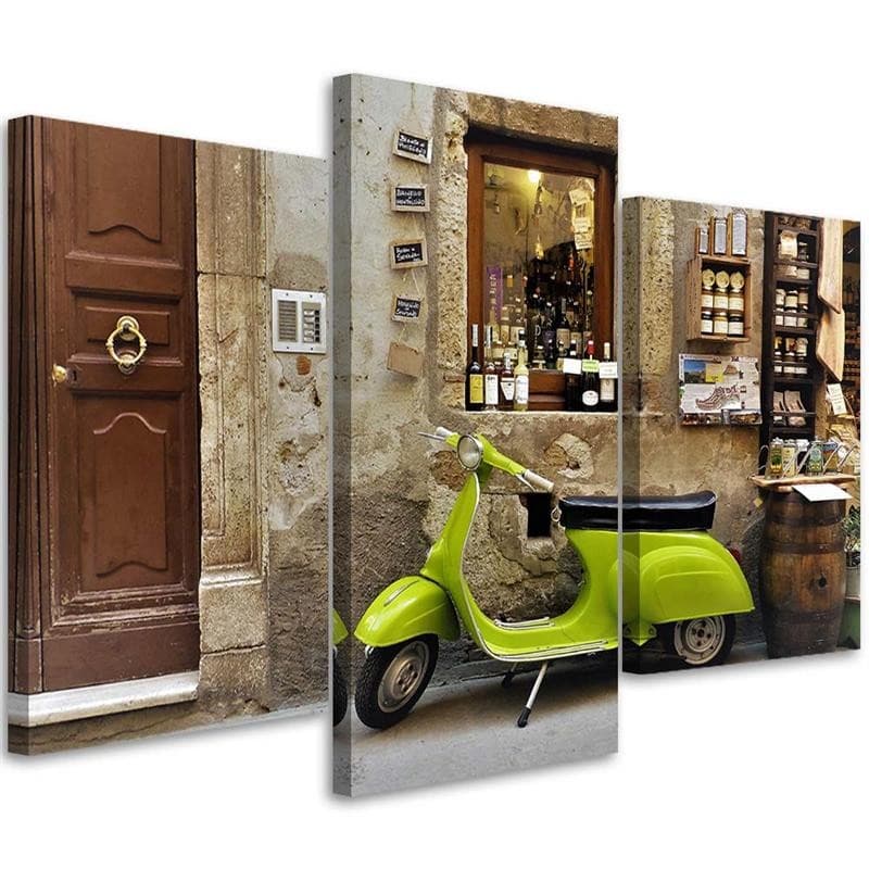 Stampa su tela 3 pezzi, Vespa Toscana Italia