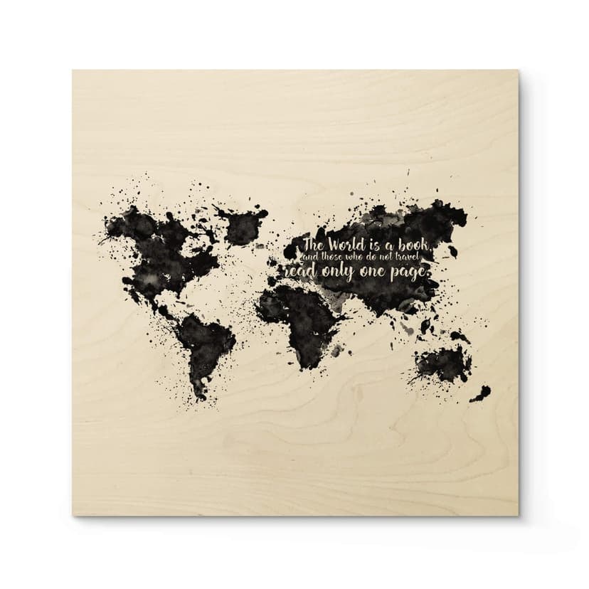 Stampa su legno - The World is a book