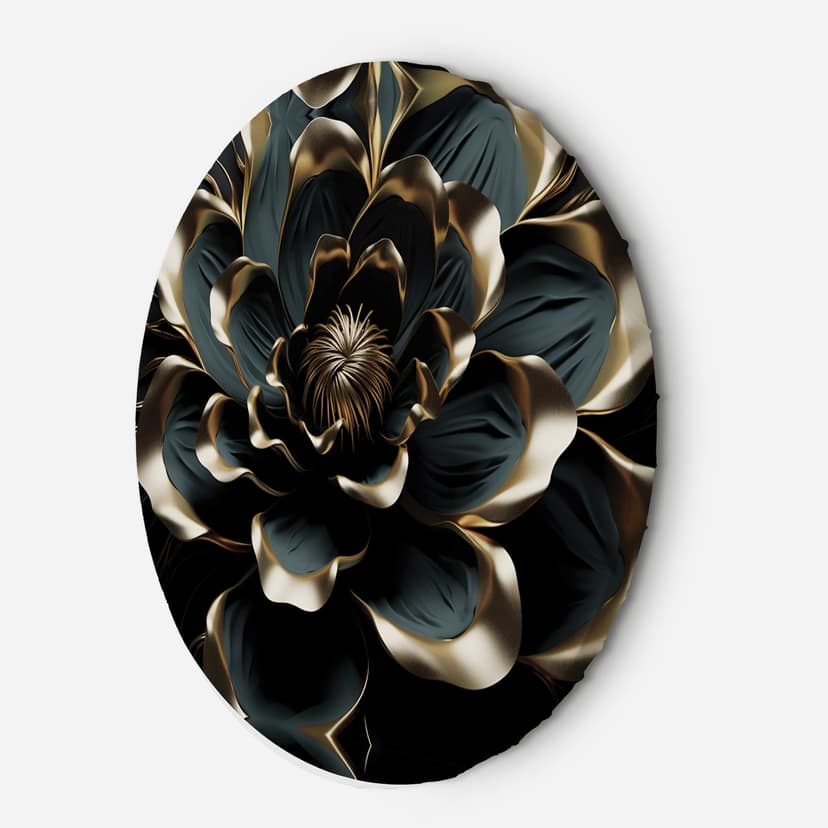 Tela rotonda Immagine 3D Fiore di loto Astrazione AI