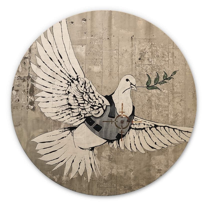 Stampa su legno Banksy - Colomba della pace