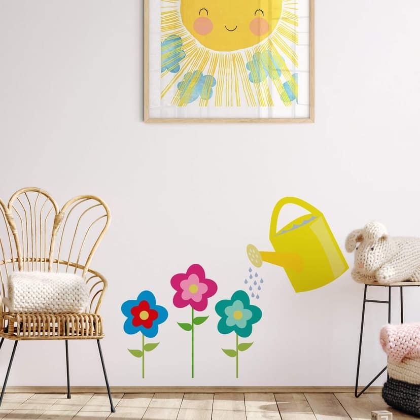 Adesivo murale – Innaffiatoio + Fiori