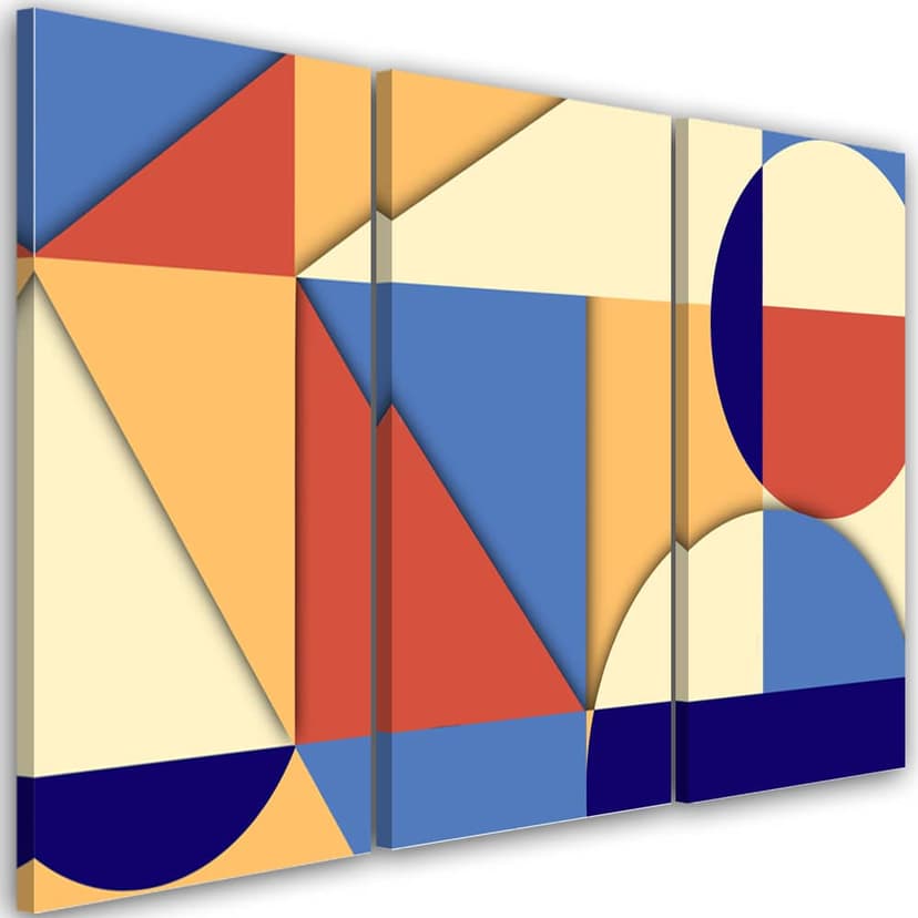 Stampa su tela in 3 parti, Forme astratte geometriche