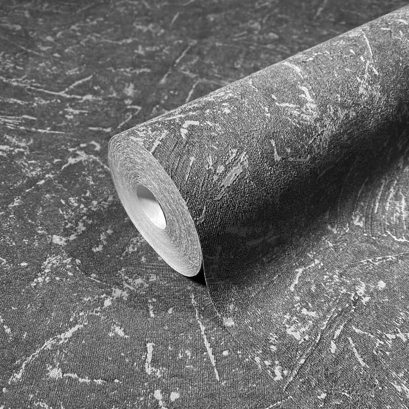 Carta da parati in tessuto non tessuto con texture gesso, antracite Texture