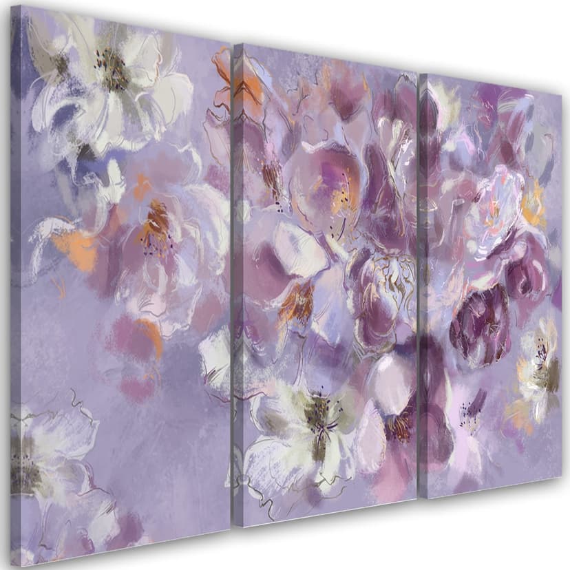 Stampa su tela 3 pezzi, fiore di iris