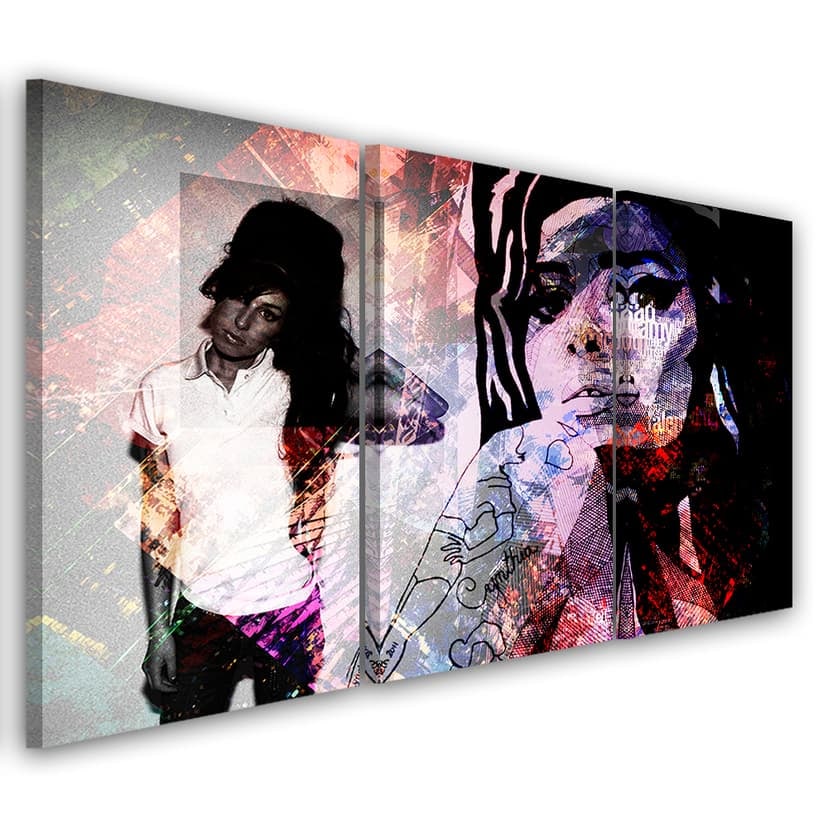 Stampa su tela 3 pezzi, Amy Winehouse