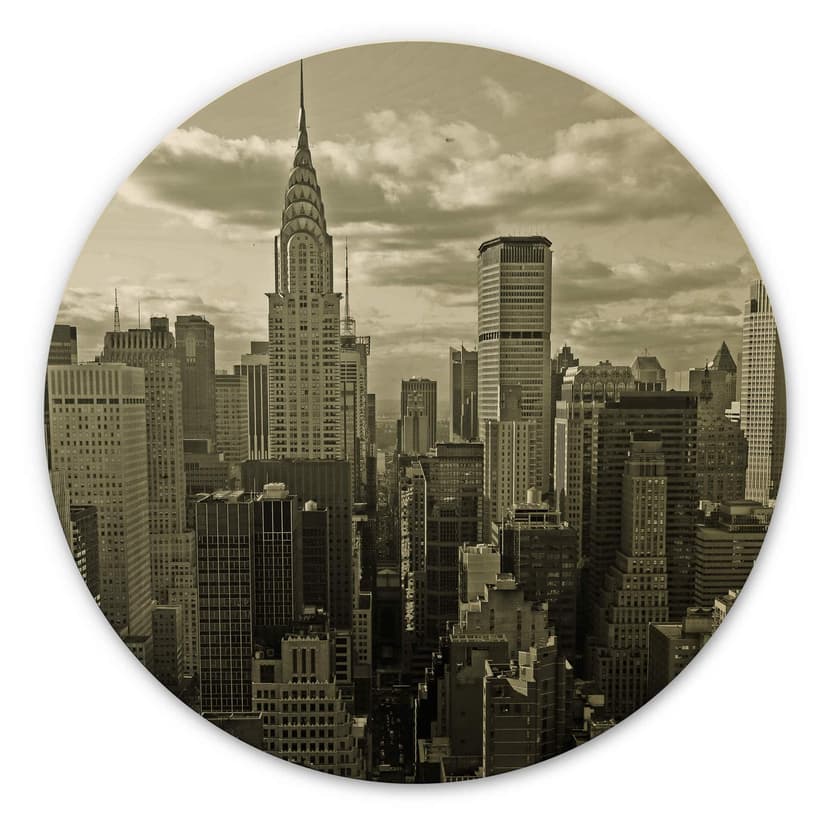 Stampa su legno Manhattan 2 - tondo