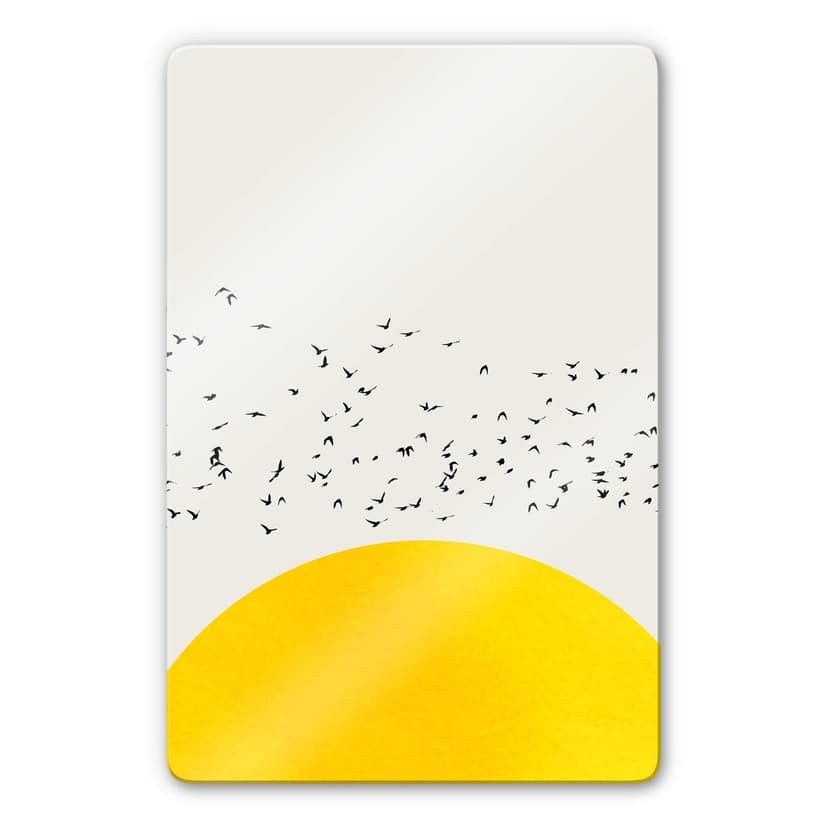 Glasbild Kubistika - Tausende Vögel