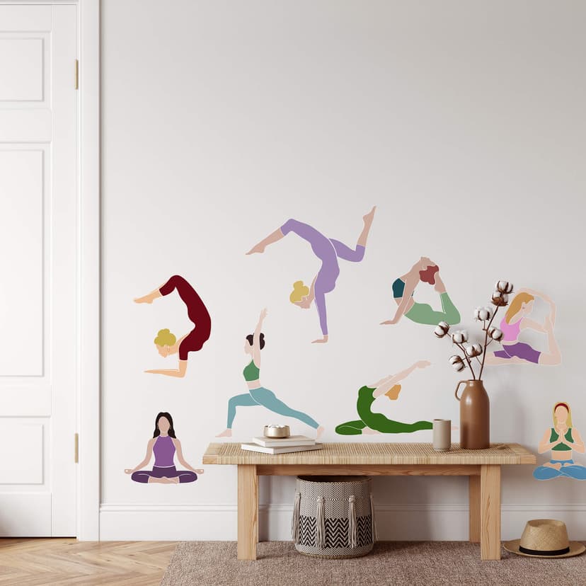 Adesivo murale Yoga Set (8 pz.)