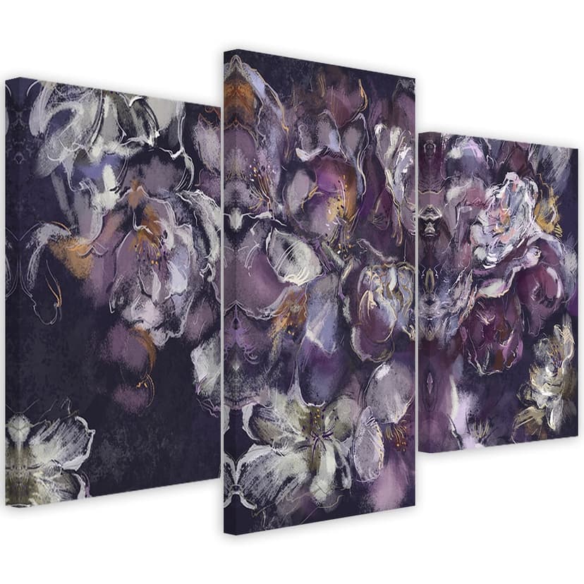 Stampa su tela 3 pezzi, fiore di iris