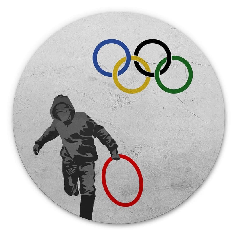 Alu-Dibond Banksy - Olympics - Rund