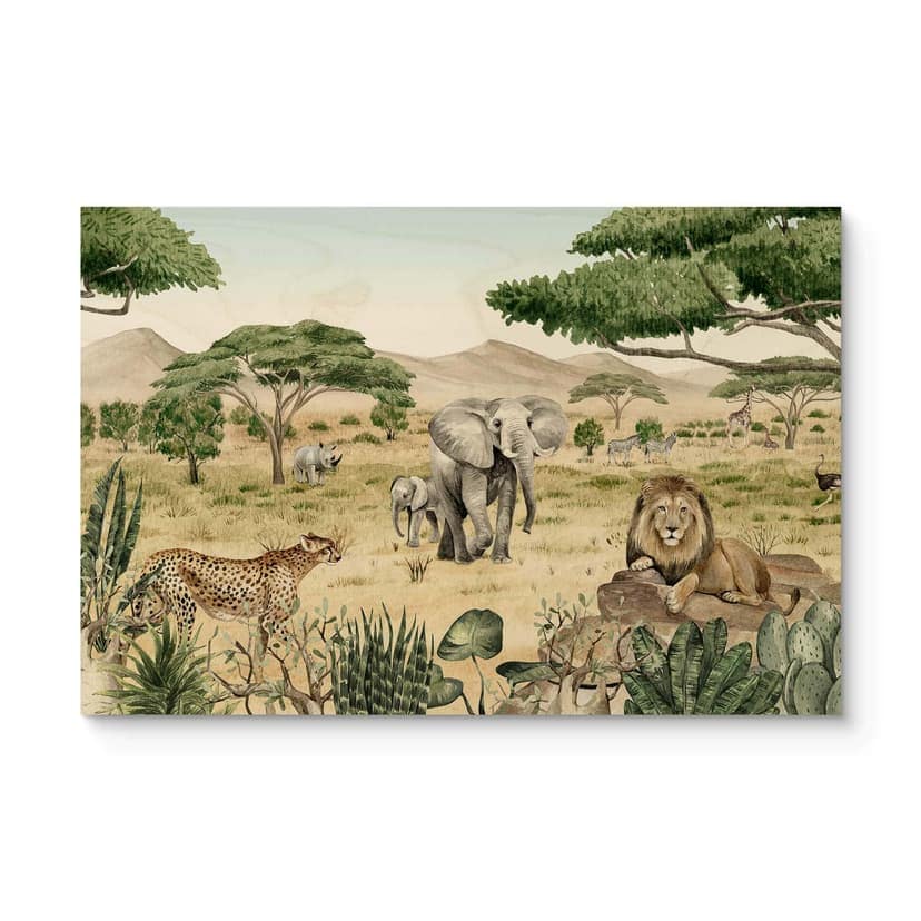 Stampa su legno Kikki Belle - Savana