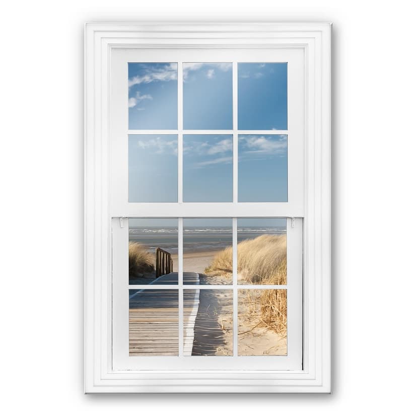 Glasbild 3D Fenster - An der Ostsee
