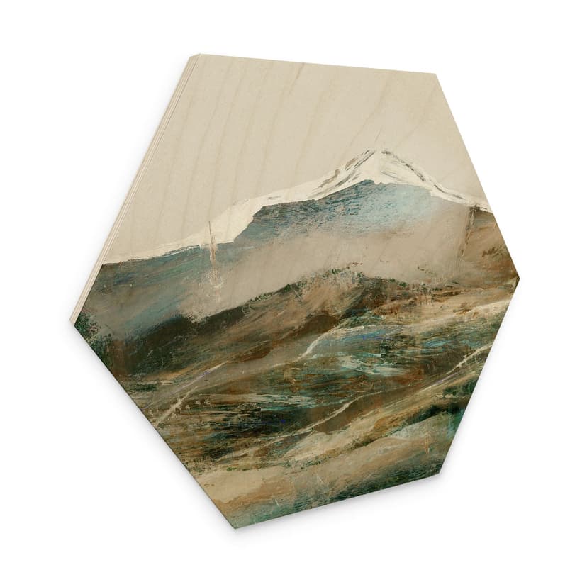 Esagono in legno Montagne astratte - Hobday