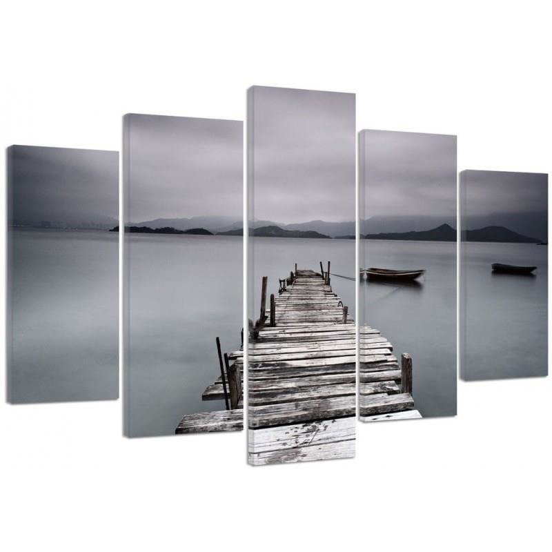 Stampa su tela 5 pezzi Pier Lake Landscape Picture